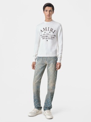 Amiri Arts District Crewneck Triko Erkek Alabaster | IYW760954