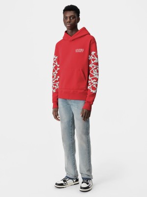 Amiri Bones Stacked Hoodie Tişörtü Erkek Kırmızı | OPX412936