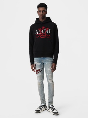 Amiri Poison Hoodie Tişörtü Erkek Siyah Kırmızı | BXD023695