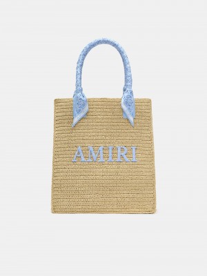 Amiri Raffia Tote Çantası Erkek Mavi | BCO720964