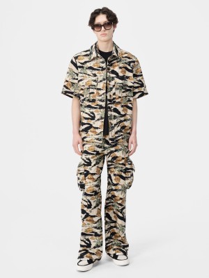 Amiri Repeat Palm Camp Shirt Denim Erkek Mojave Desert | IMW397420