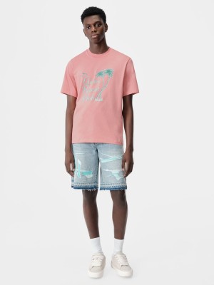 Amiri Twisted Palms Tee Tişört Erkek Pembe | MNV520314