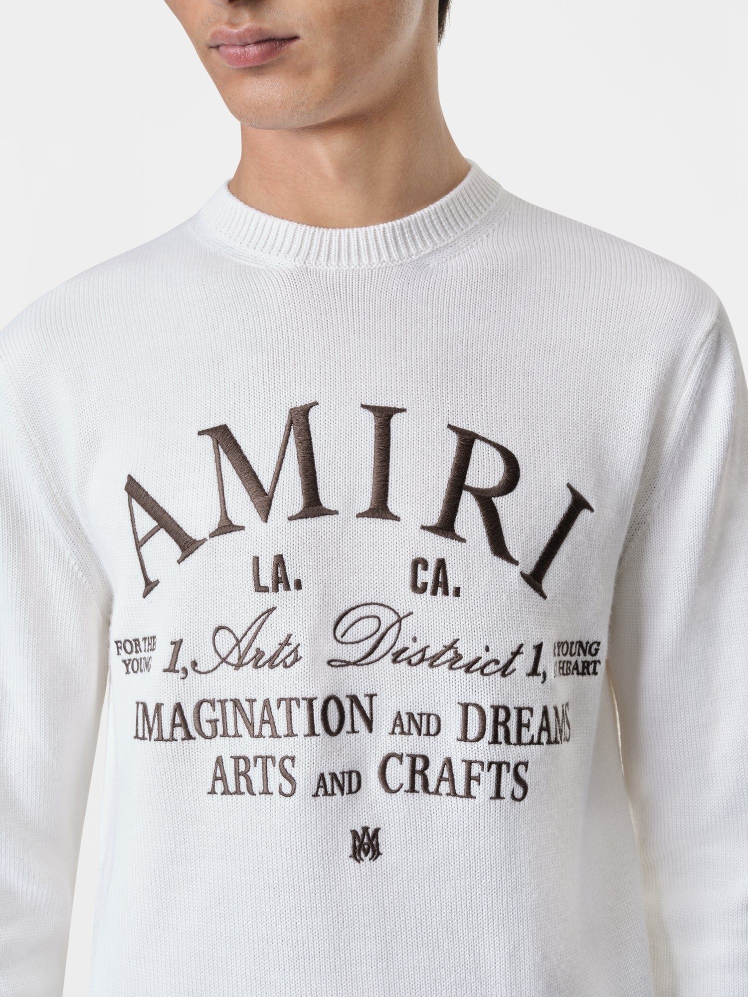 Amiri Arts District Crewneck Triko Erkek Alabaster | IYW760954