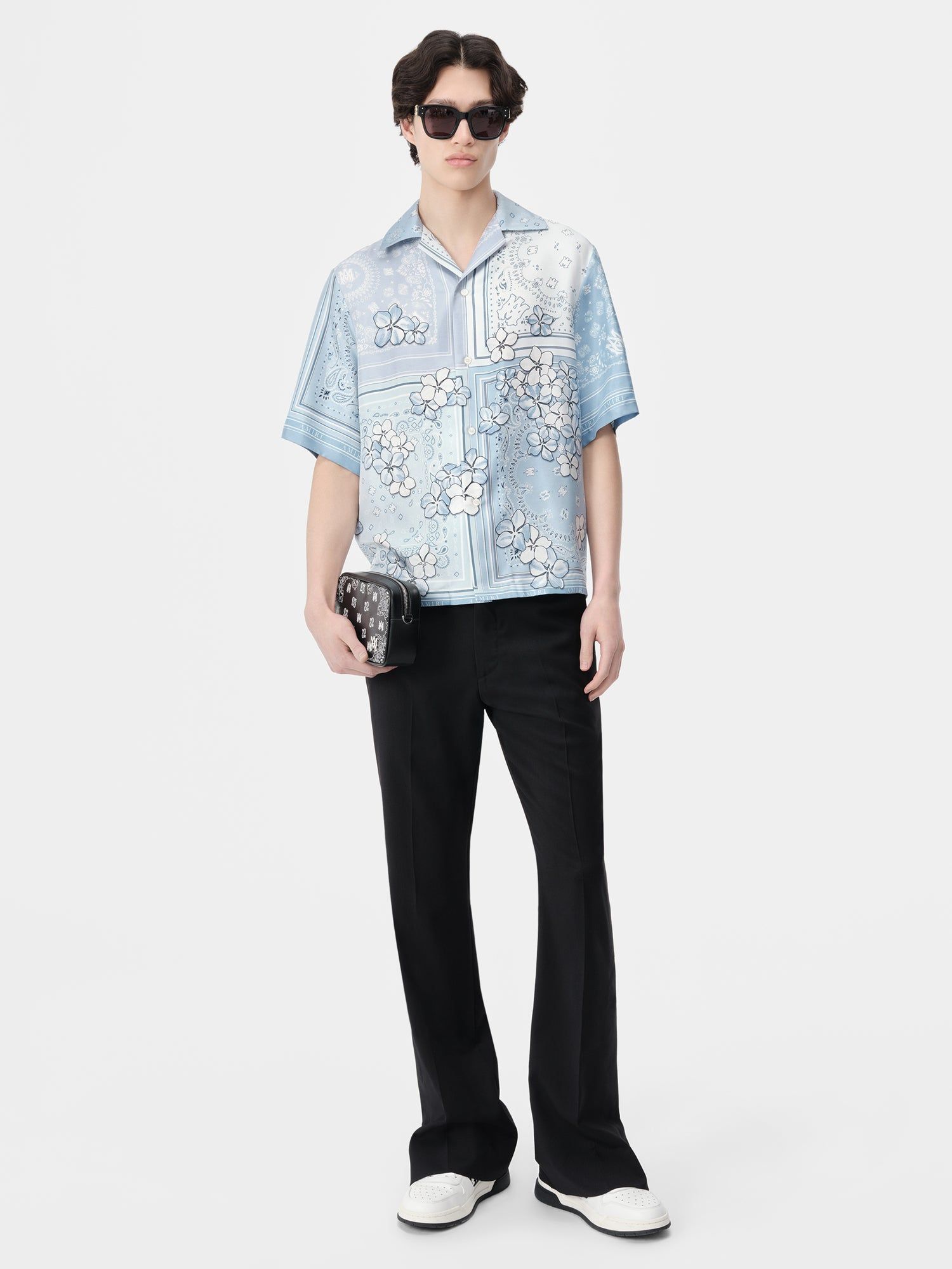 Amiri Bandana Floral Bowling Shirt Gömlek Erkek Cerulean | ZQM921537