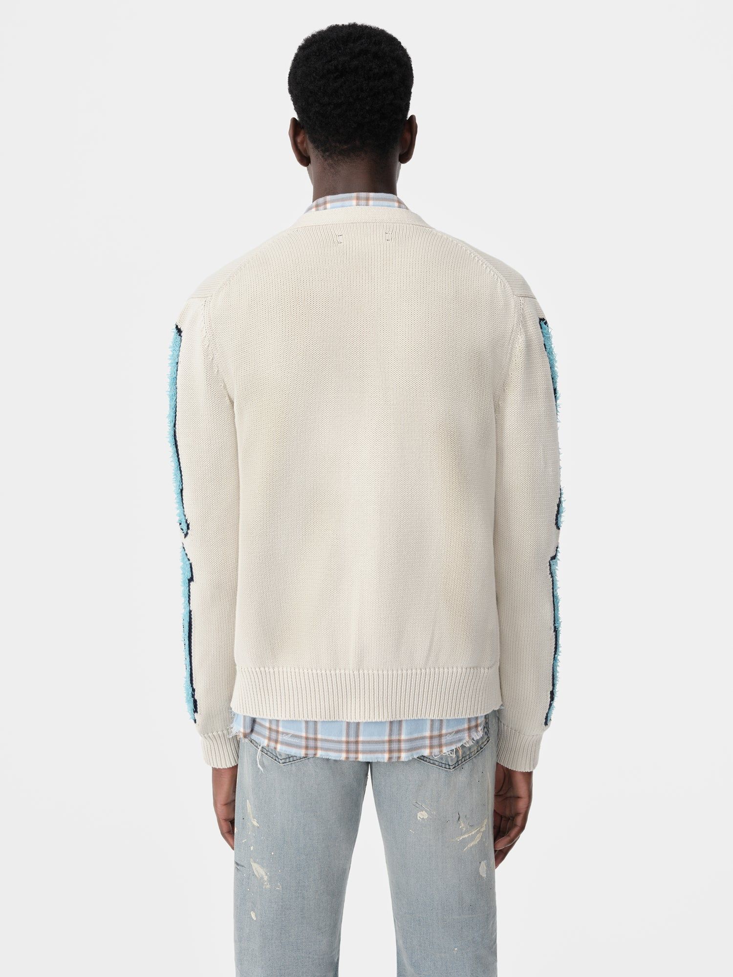 Amiri Bones Cardigan Triko Erkek Birch | AYD670491