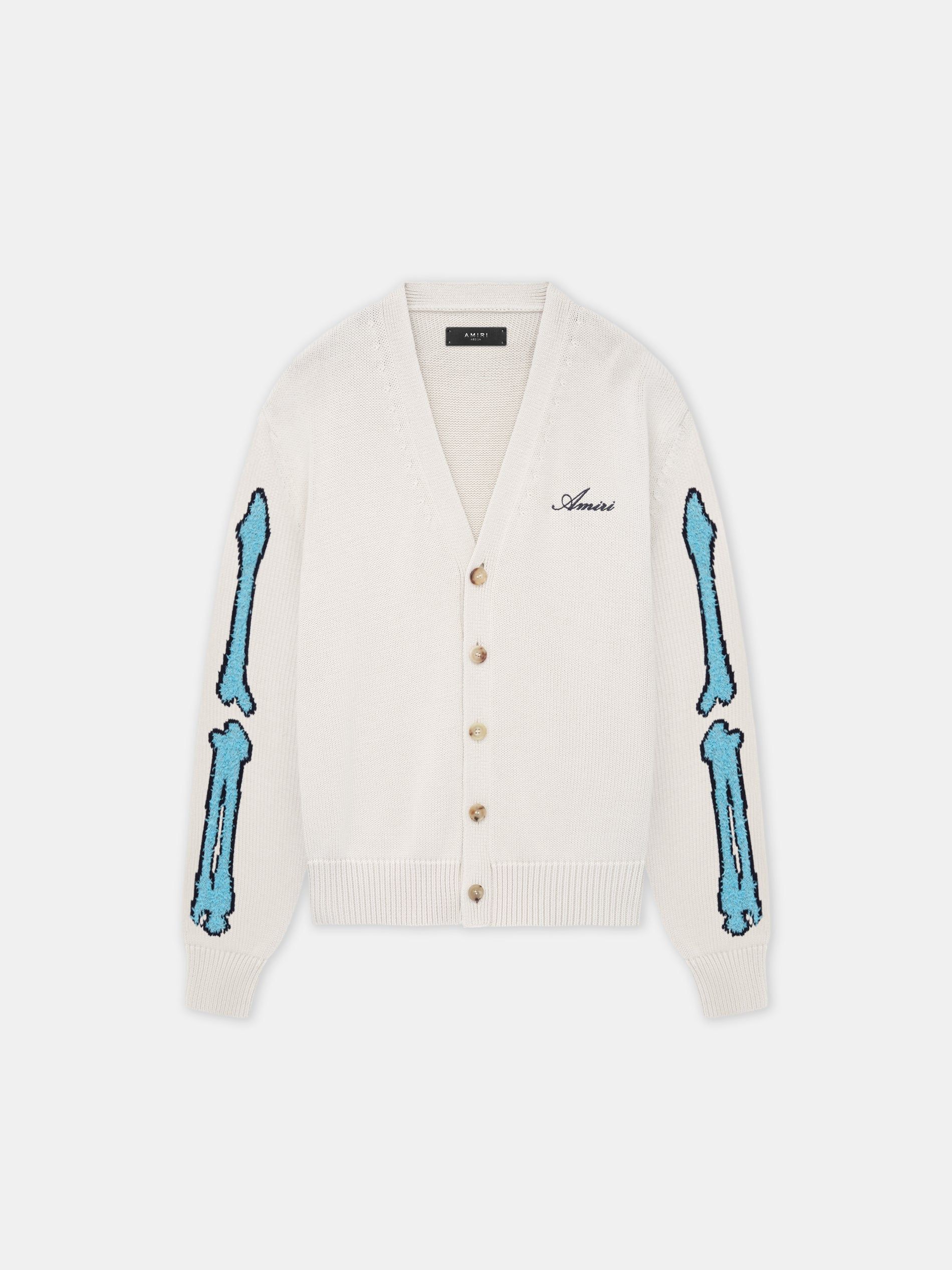 Amiri Bones Cardigan Triko Erkek Birch | AYD670491