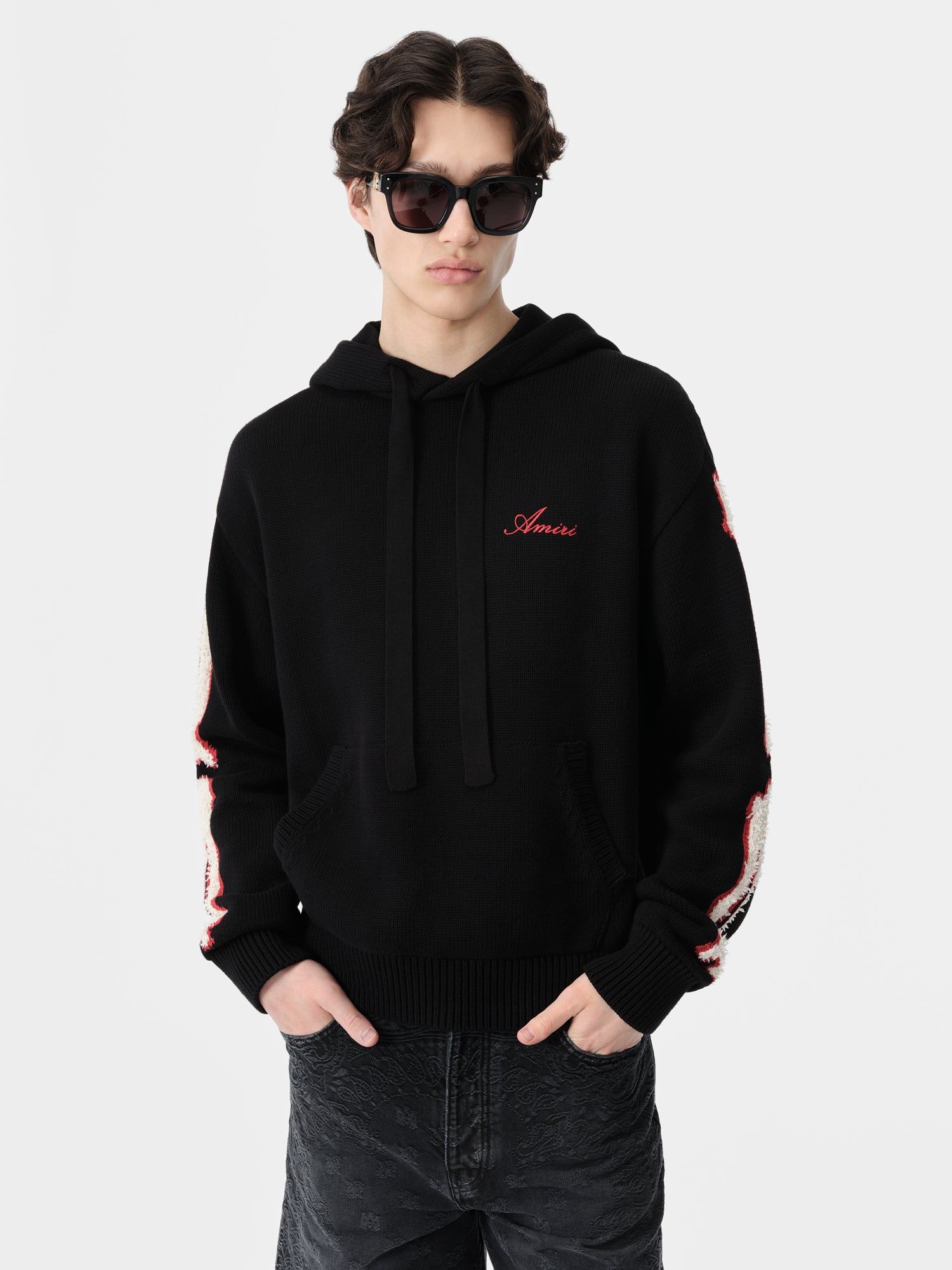 Amiri Bones Hoodie Triko Erkek Siyah | EZR976845