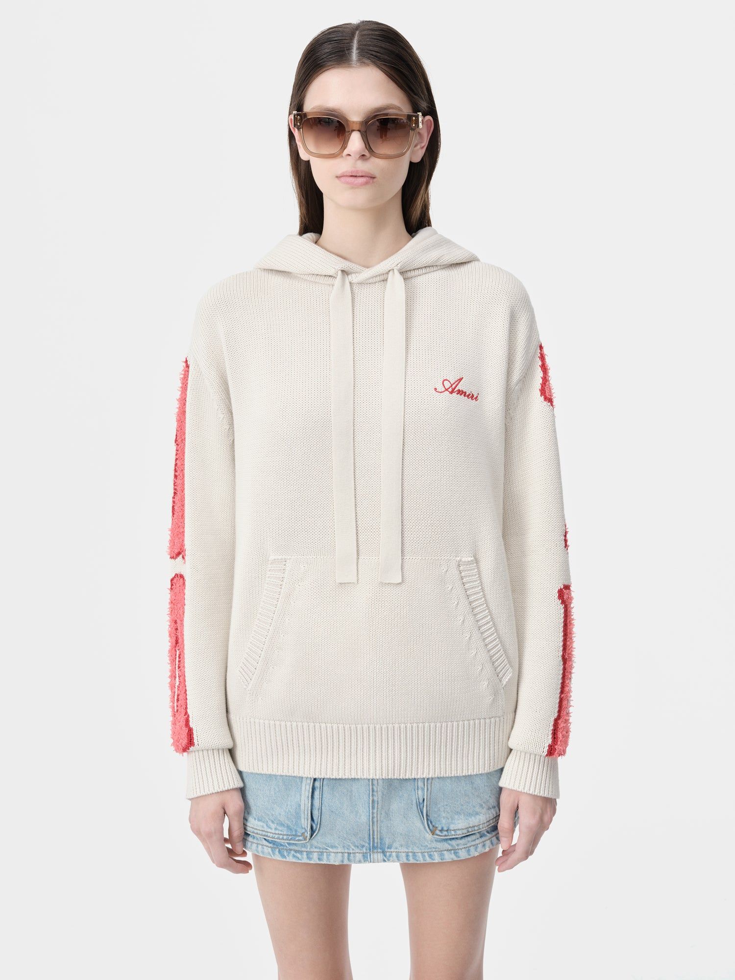 Amiri Bones Hoodie Triko Kadın Alabaster | QMK038942