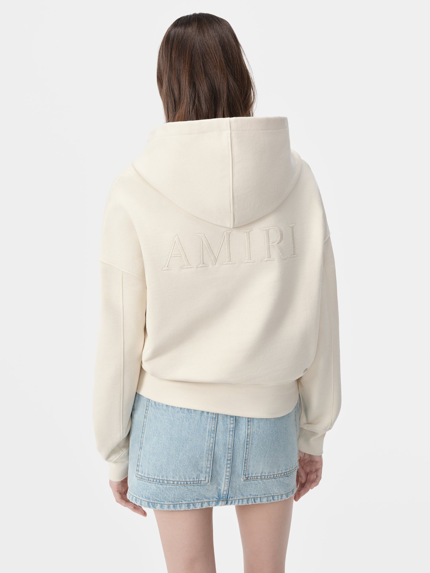 Amiri Embroidered Hoodie Tişörtü Kadın Alabaster | EFN429183