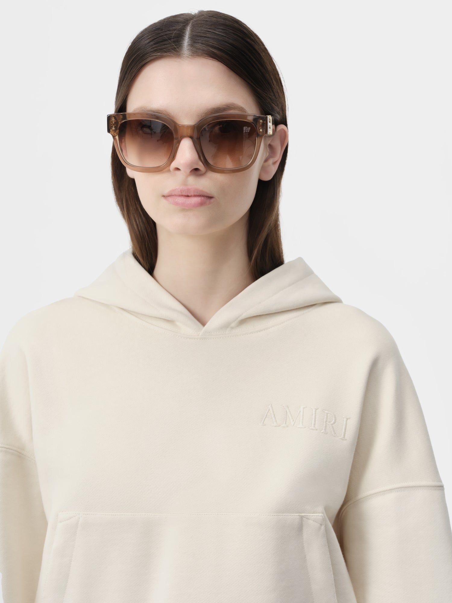 Amiri Embroidered Hoodie Tişörtü Kadın Alabaster | EFN429183