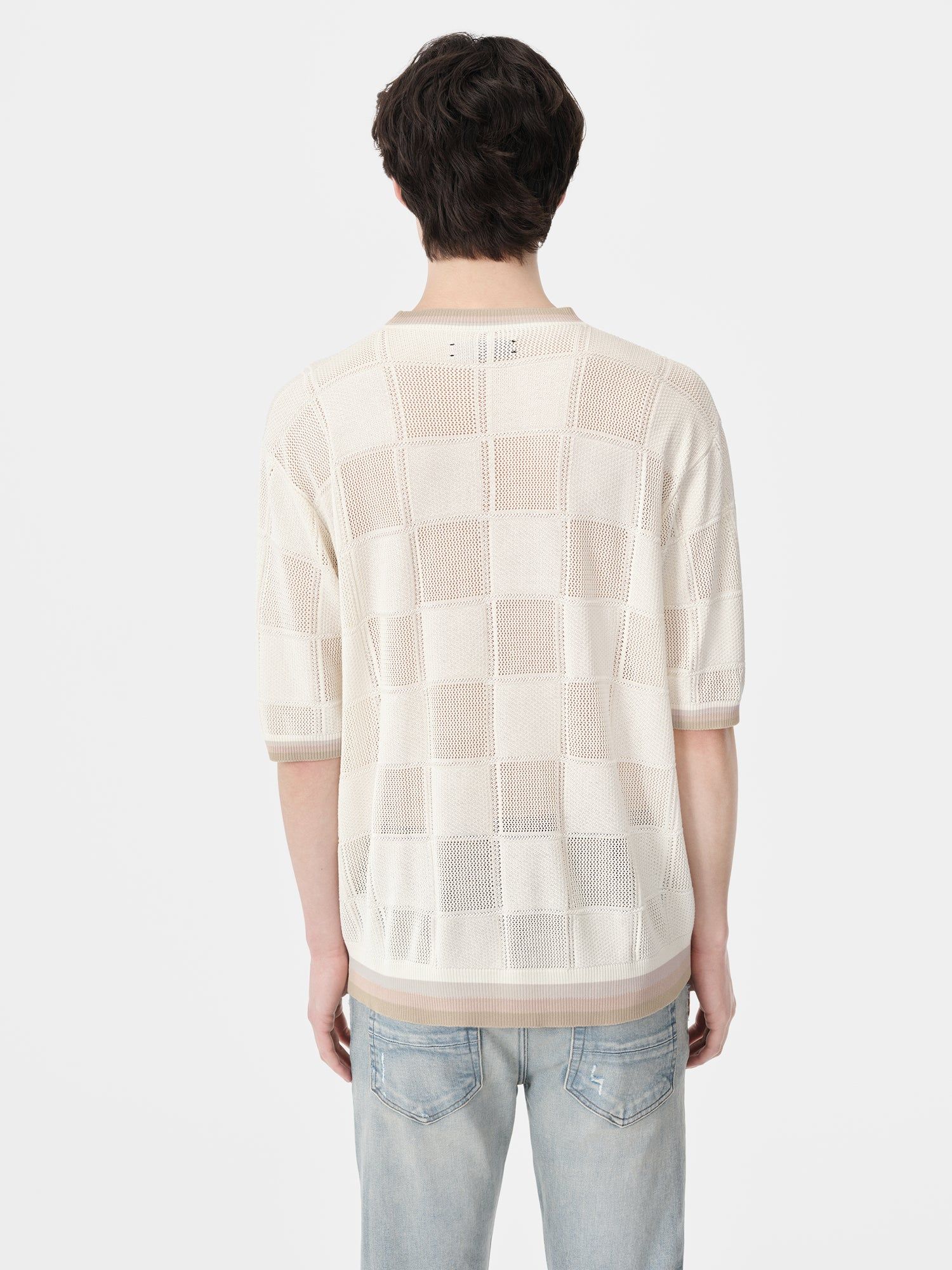 Amiri Ma Checkered Tee Triko Erkek Birch | PFU072183