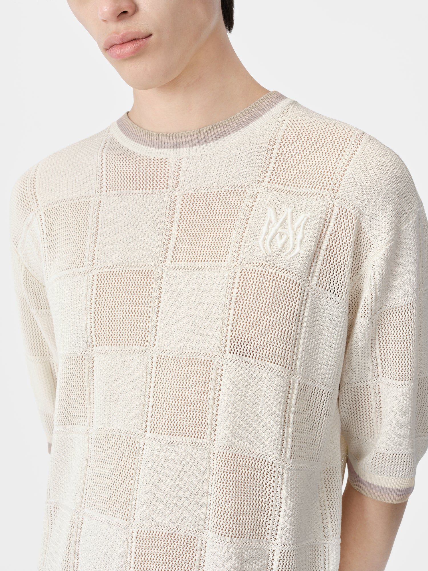 Amiri Ma Checkered Tee Triko Erkek Birch | PFU072183