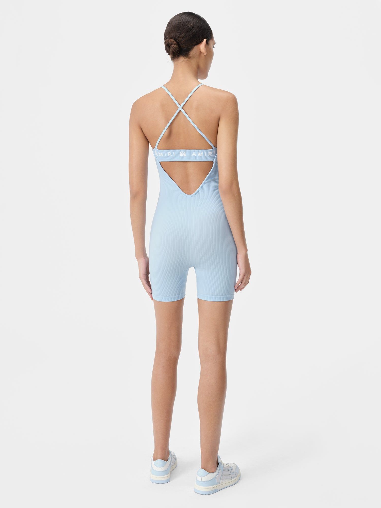 Amiri Ma Ribbed Seamless Romper Spor Giyim Kadın Cerulean | YJQ783916