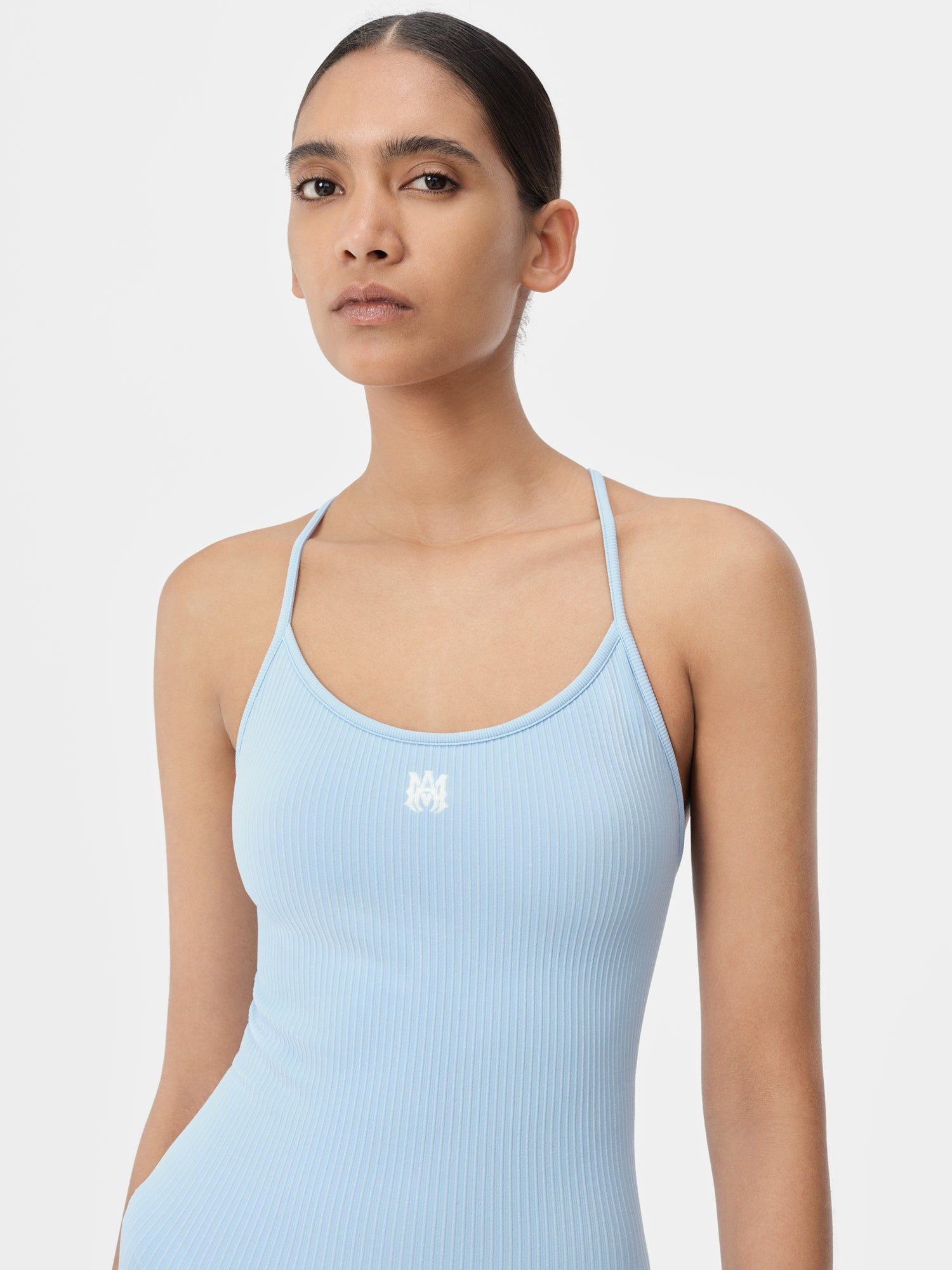 Amiri Ma Ribbed Seamless Romper Spor Giyim Kadın Cerulean | YJQ783916