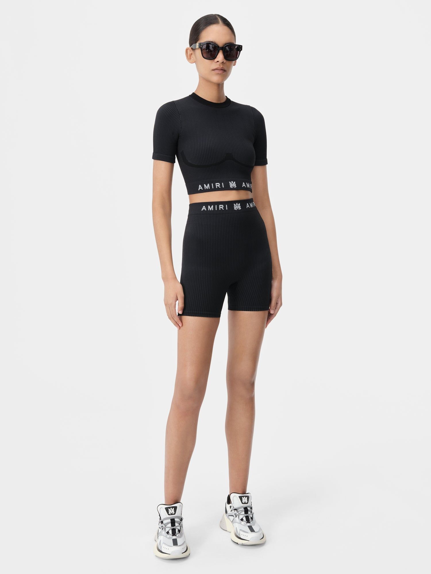 Amiri Ma Ribbed Seamless Short Şort Kadın Siyah | COE547061