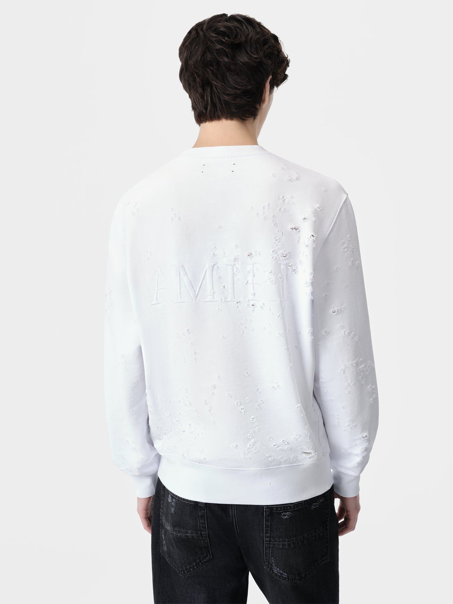 Amiri Ma Shotgun Embroidered Crew Tişörtü Erkek Beyaz | WYN129034