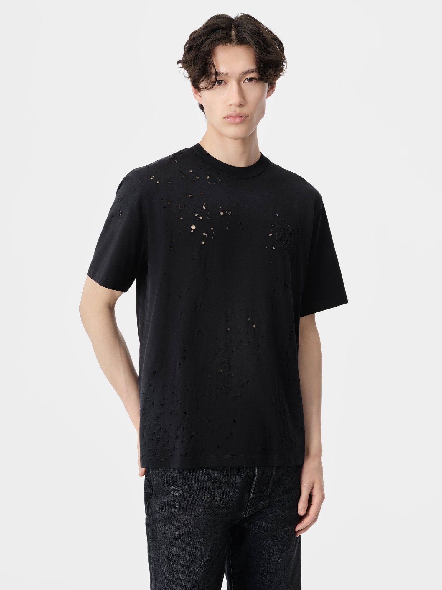 Amiri Ma Shotgun Embroidered Tee Tişört Erkek Siyah | CIA468025