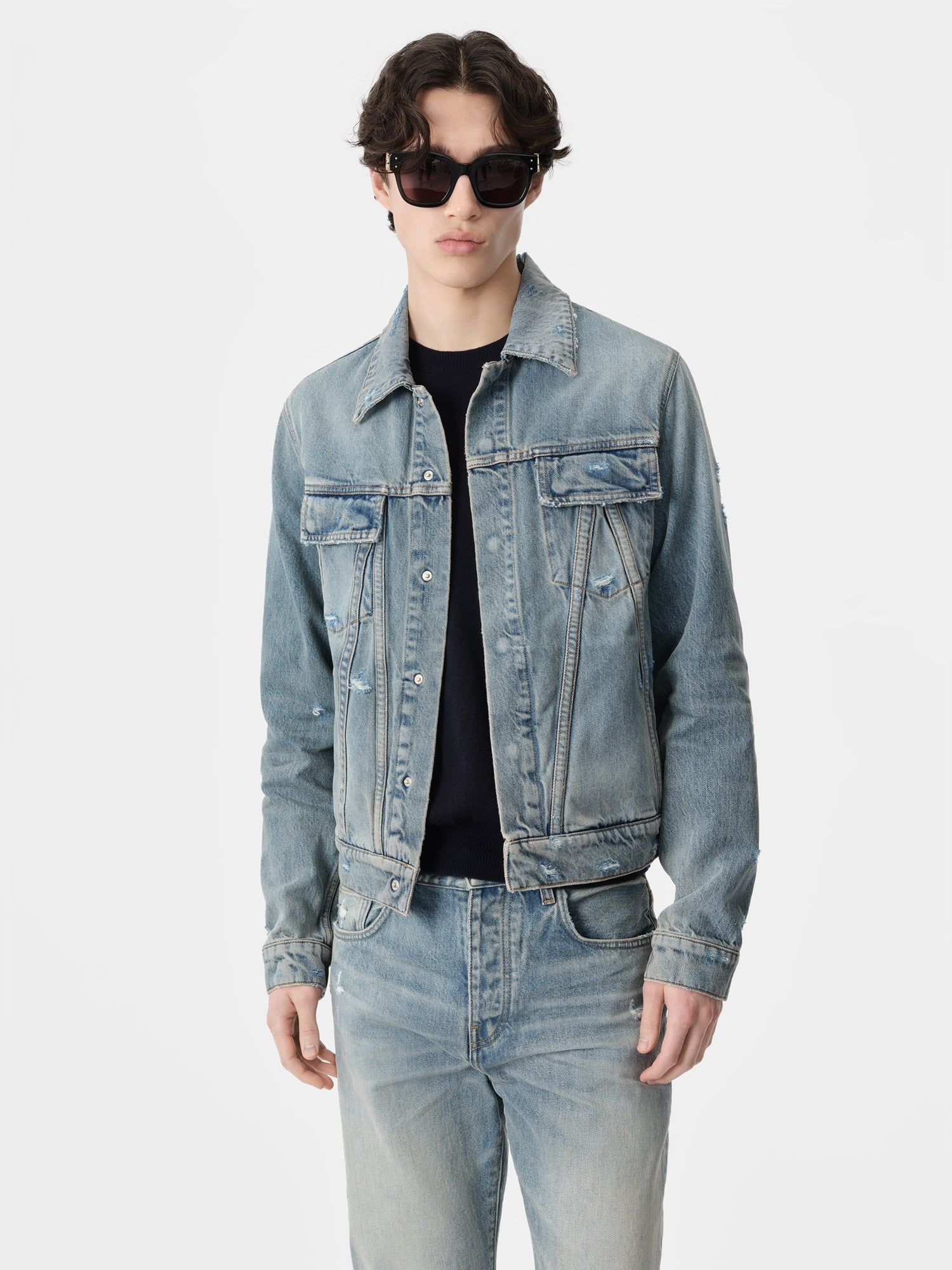 Amiri Ma Trucker Jacket Denim Erkek Indigo | CMQ923718