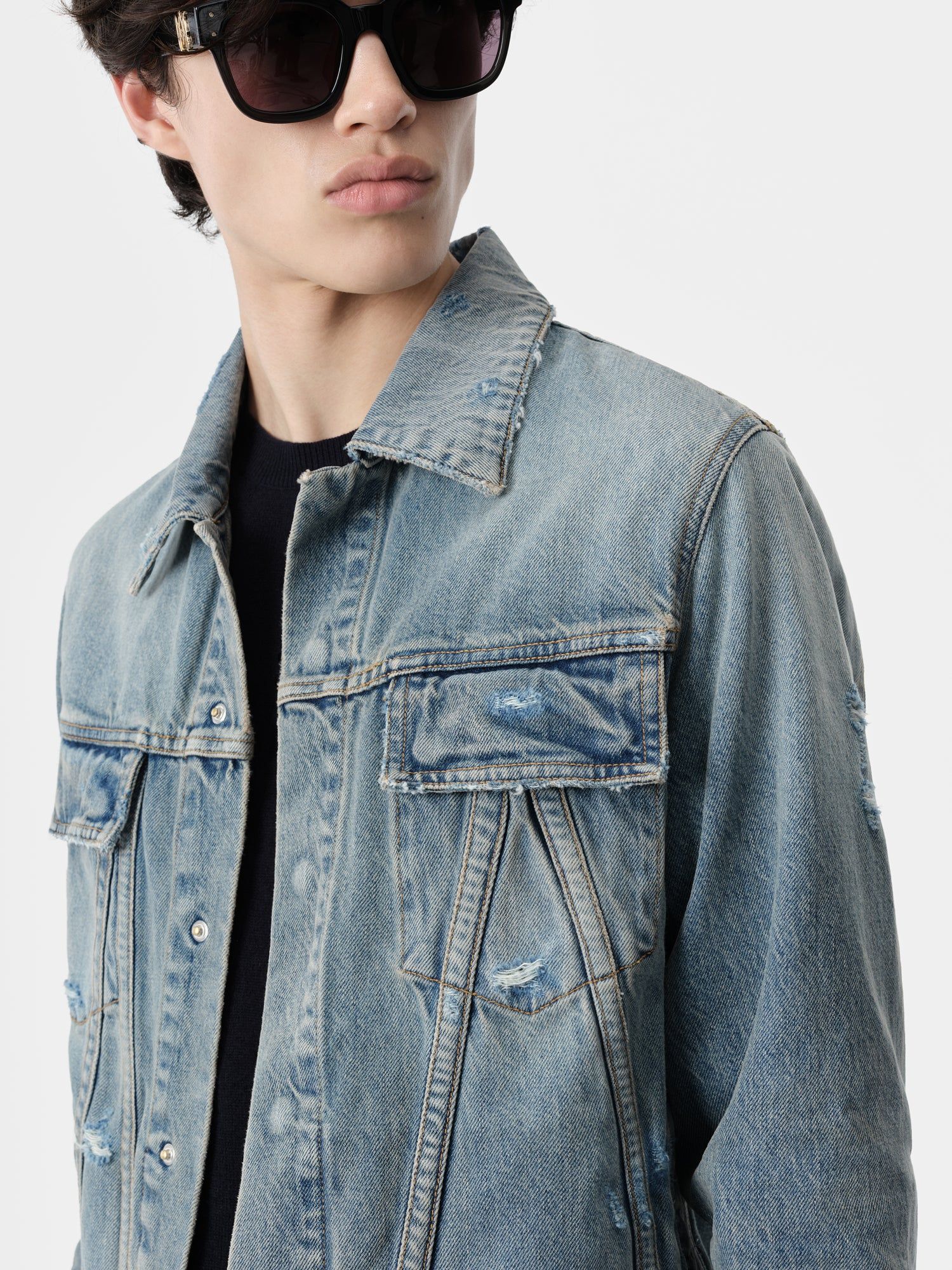 Amiri Ma Trucker Jacket Denim Erkek Indigo | CMQ923718