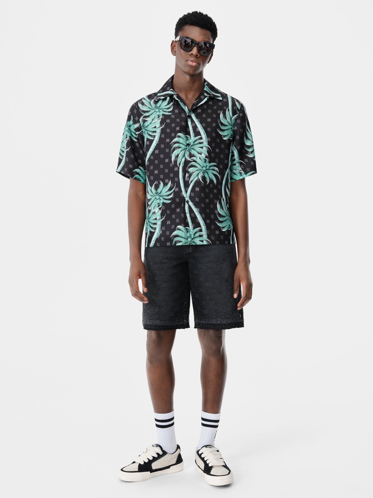 Amiri Palm Bowling Shirt Gömlek Erkek Siyah | RPF691758