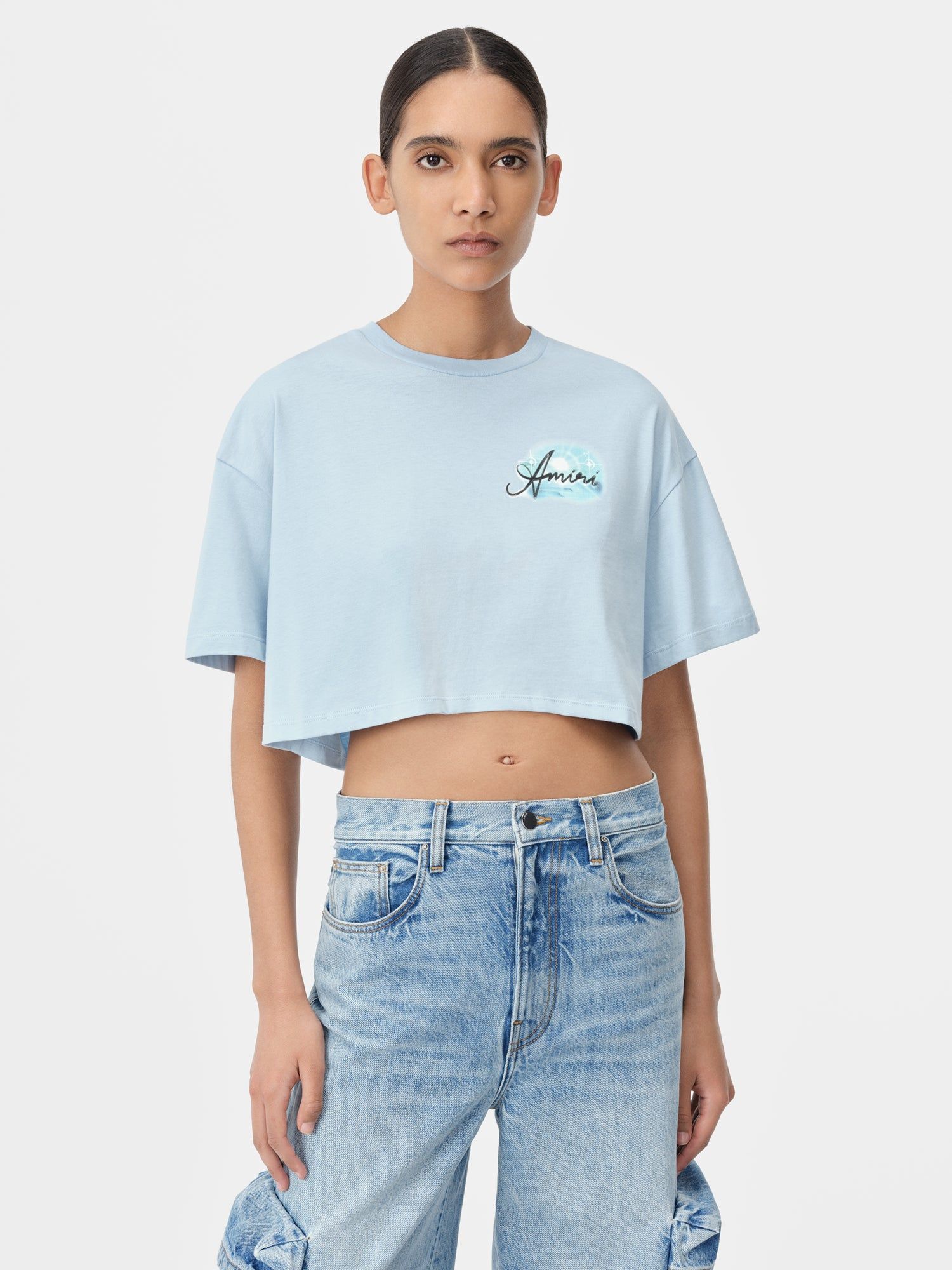 Amiri Paradise Airbrush Tee Tişört Kadın Cerulean | WXQ658790