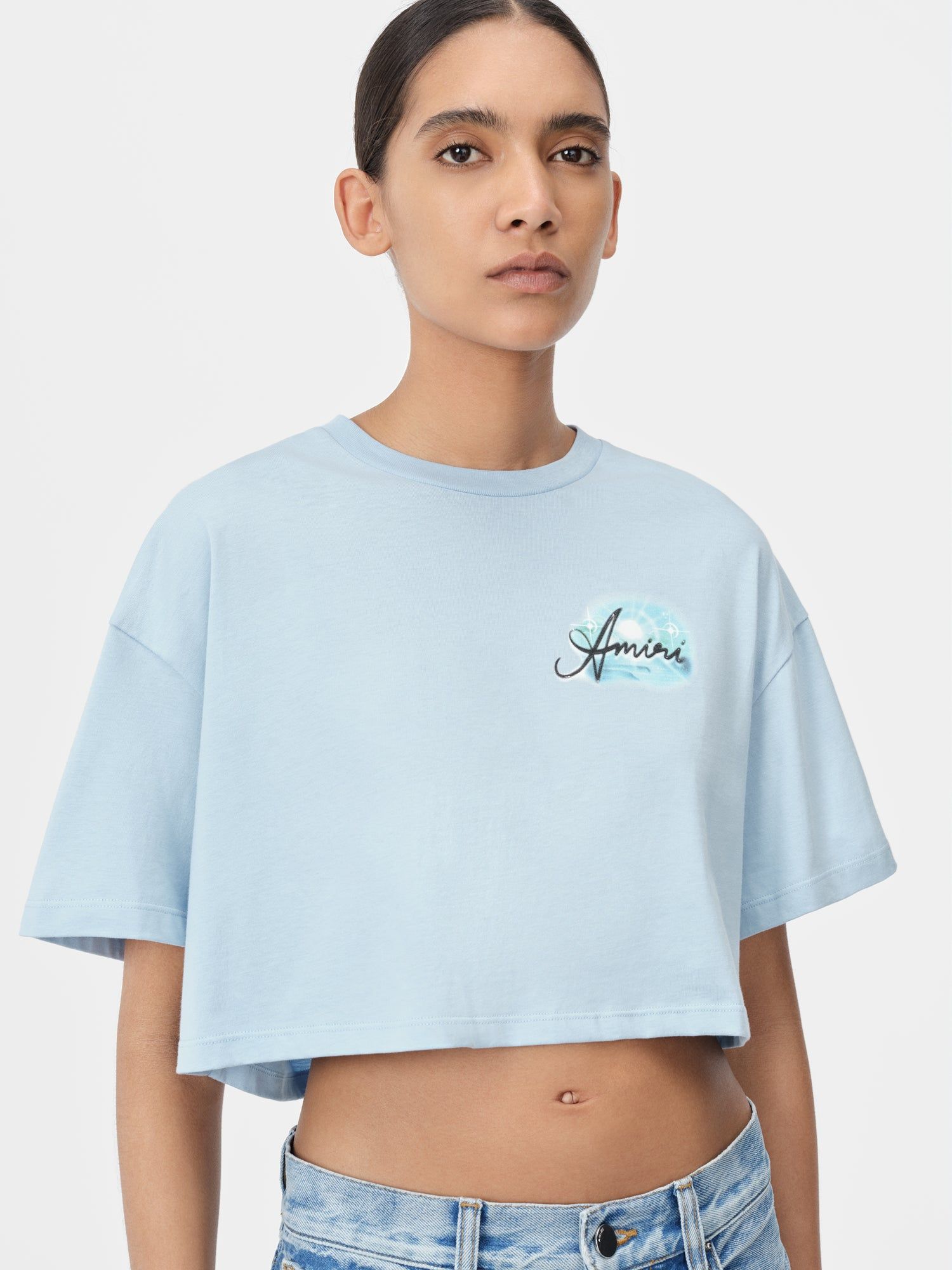 Amiri Paradise Airbrush Tee Tişört Kadın Cerulean | WXQ658790