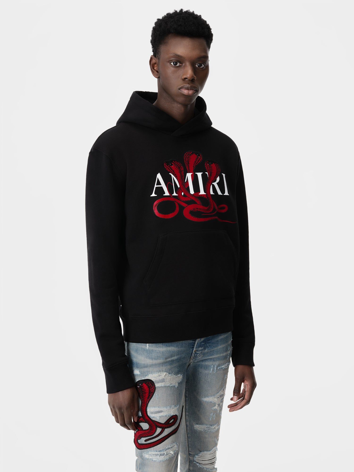 Amiri Poison Hoodie Tişörtü Erkek Siyah Kırmızı | BXD023695