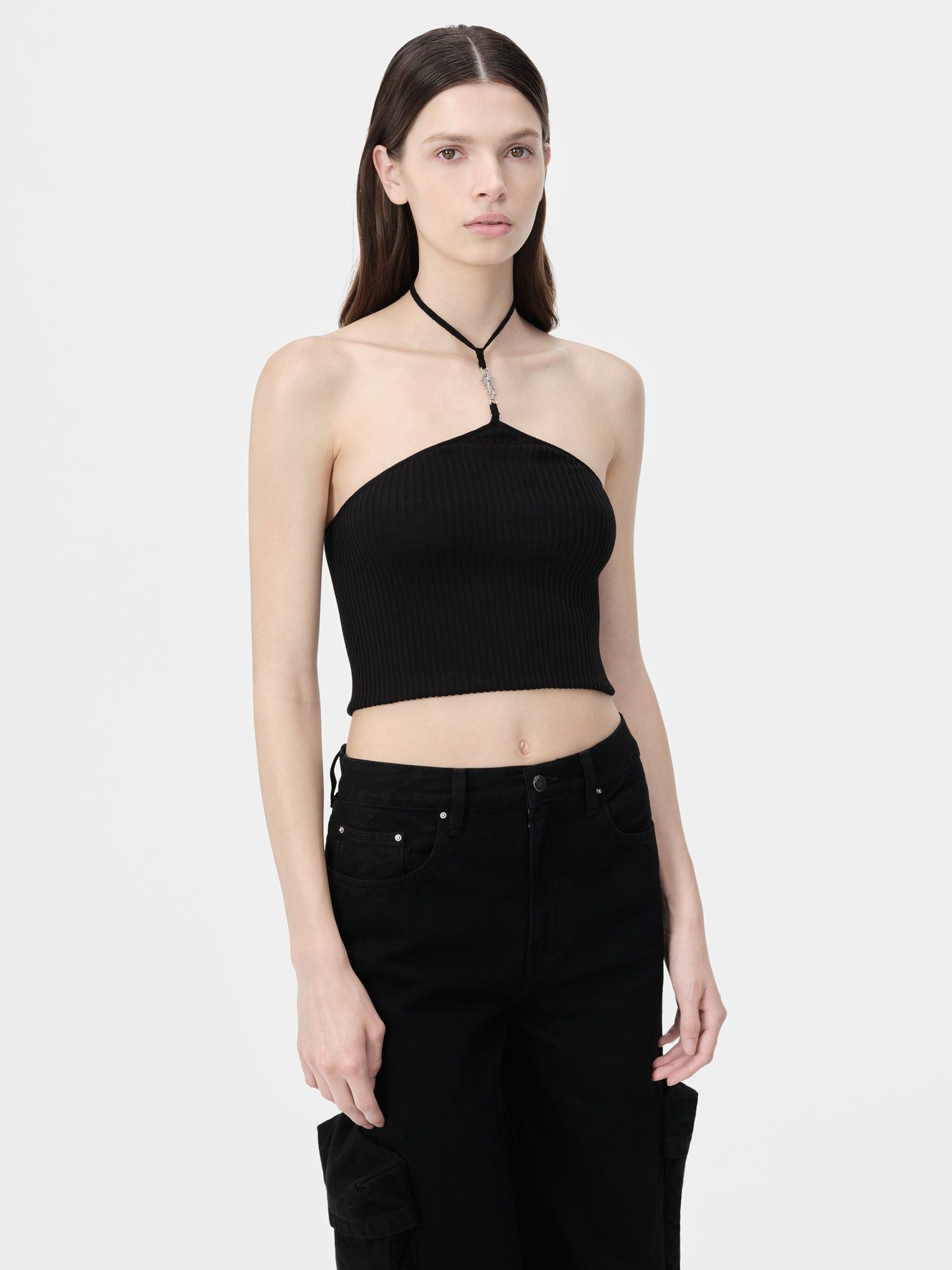 Amiri Stacked Halter Top Triko Kadın Siyah | ZAI704169