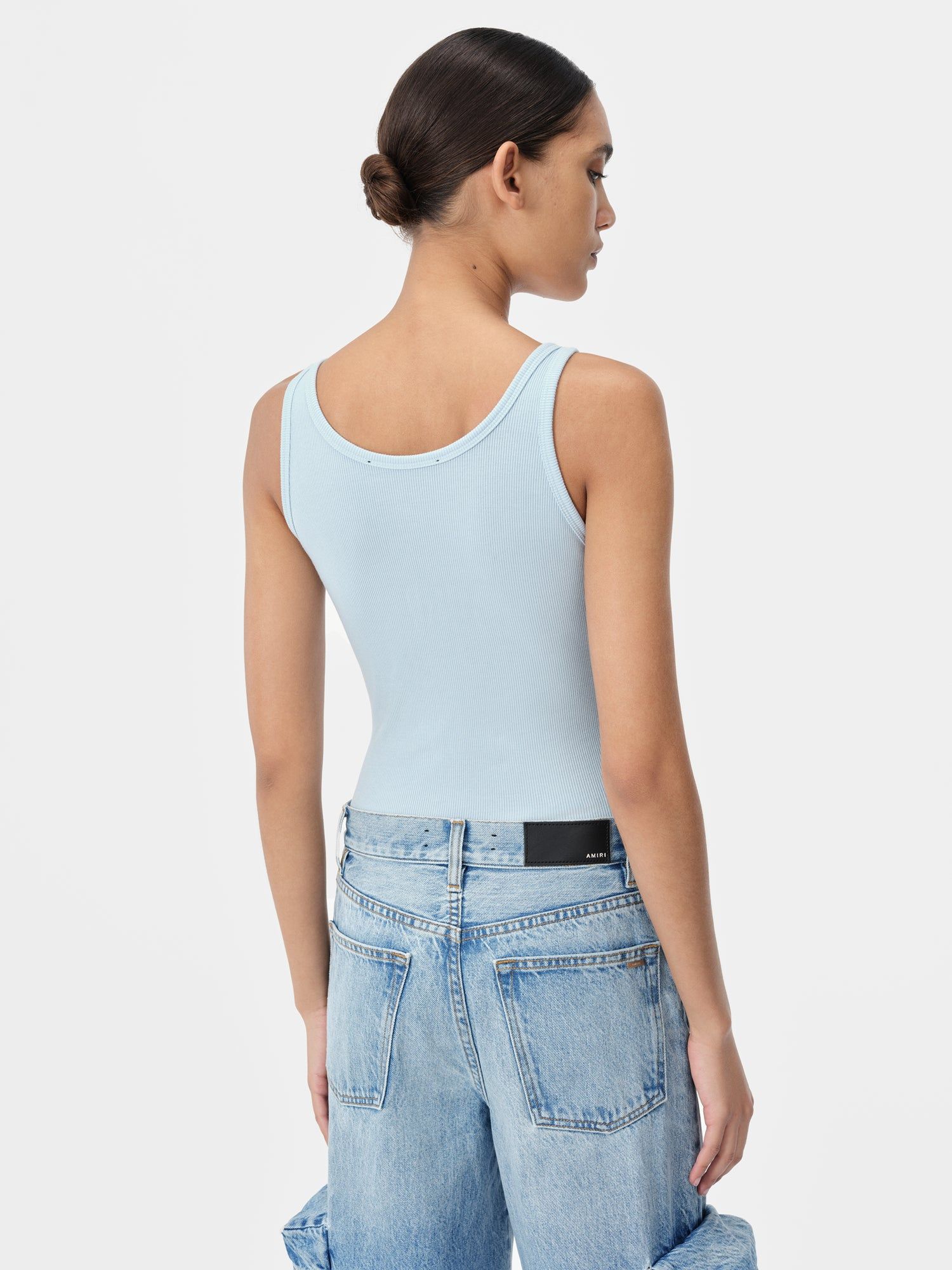 Amiri Stacked Ribbed Tank Tişört Kadın Cerulean | BSG827609