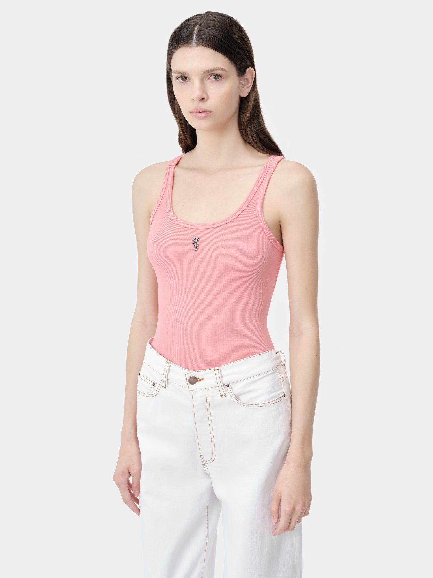 Amiri Stacked Ribbed Tank Tişört Kadın Pembe | EGT638247