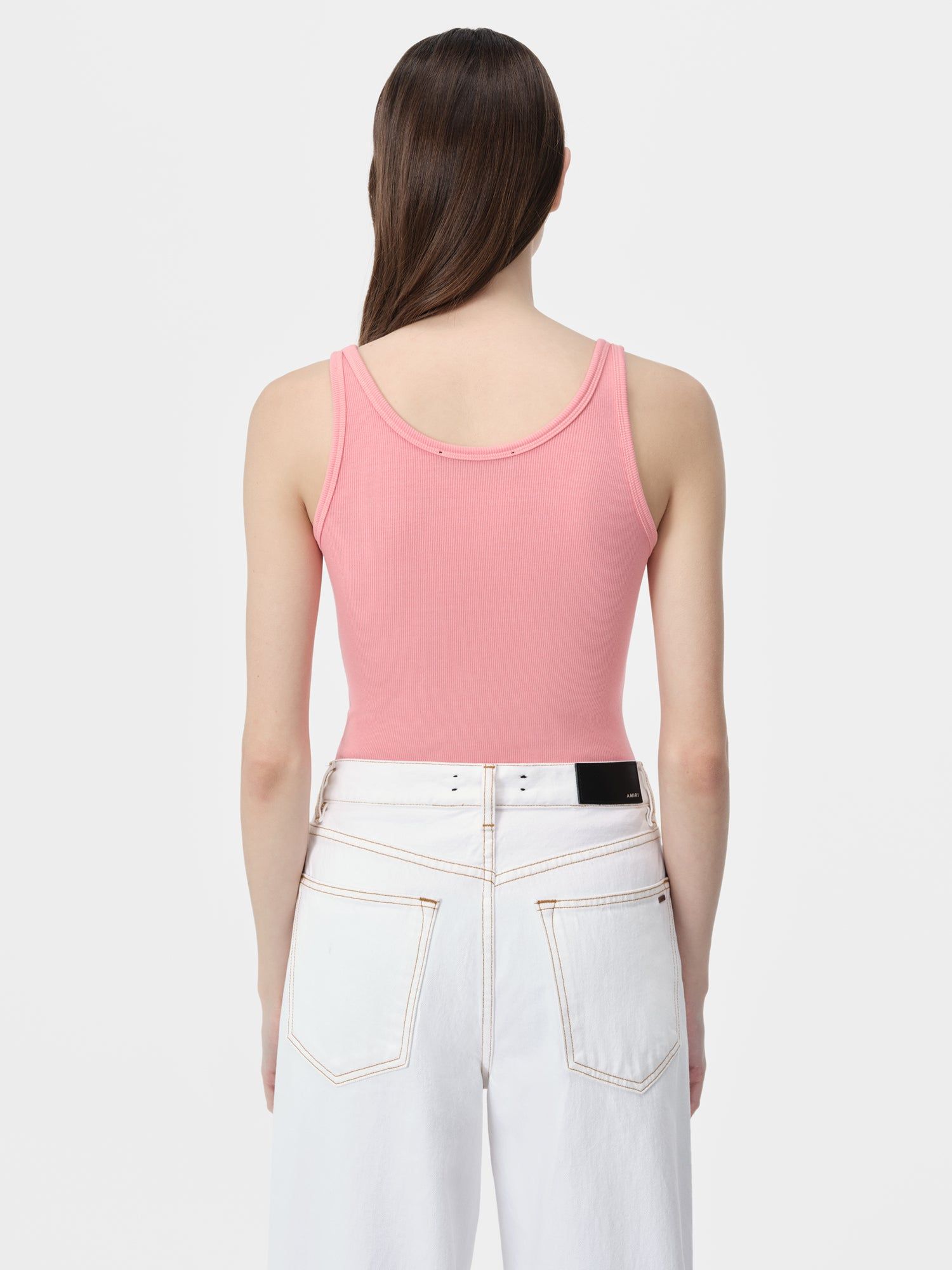 Amiri Stacked Ribbed Tank Tişört Kadın Pembe | EGT638247