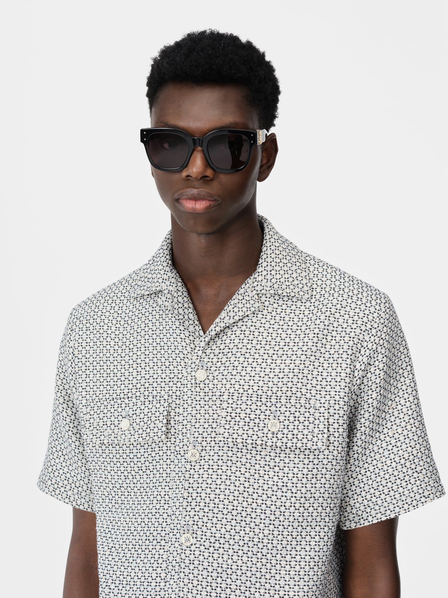 Amiri Tweed Camp Shirt Gömlek Erkek Cerulean | ILZ924567