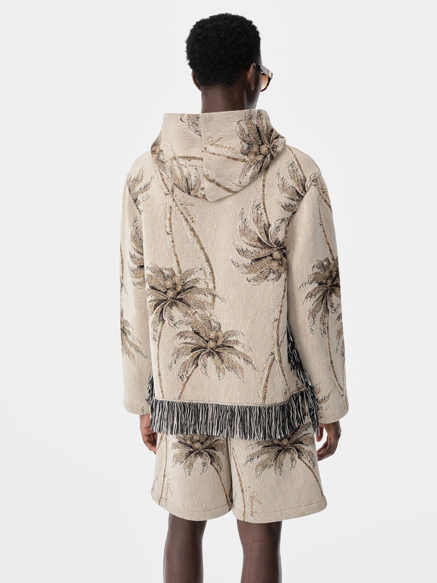 Amiri Twisted Palms Tapestry Hoodie Gömlek Erkek Alabaster | SOZ501246