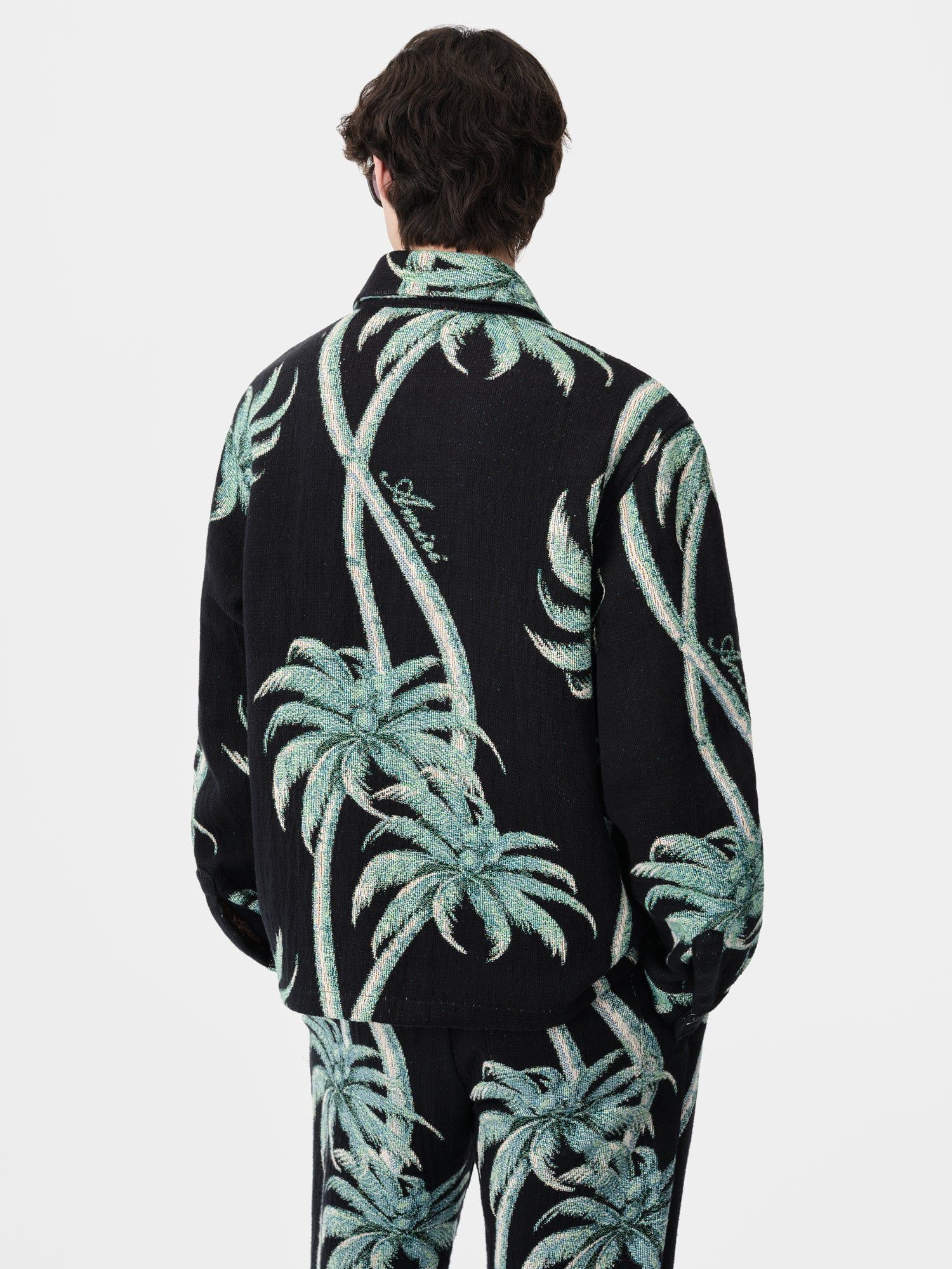 Amiri Twisted Palms Tapestry Overshirt Gömlek Erkek Siyah | IOA137596