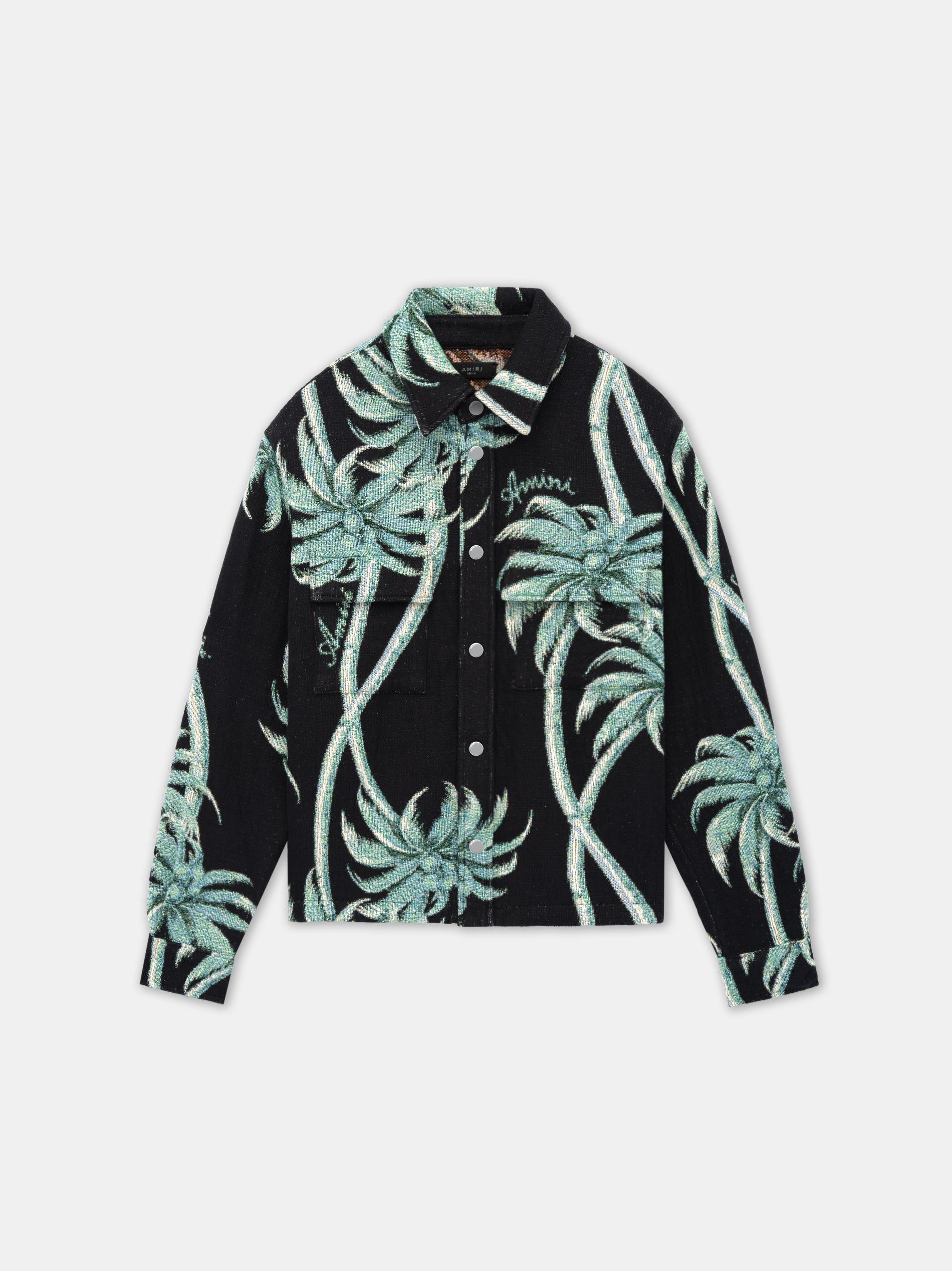 Amiri Twisted Palms Tapestry Overshirt Gömlek Erkek Siyah | IOA137596