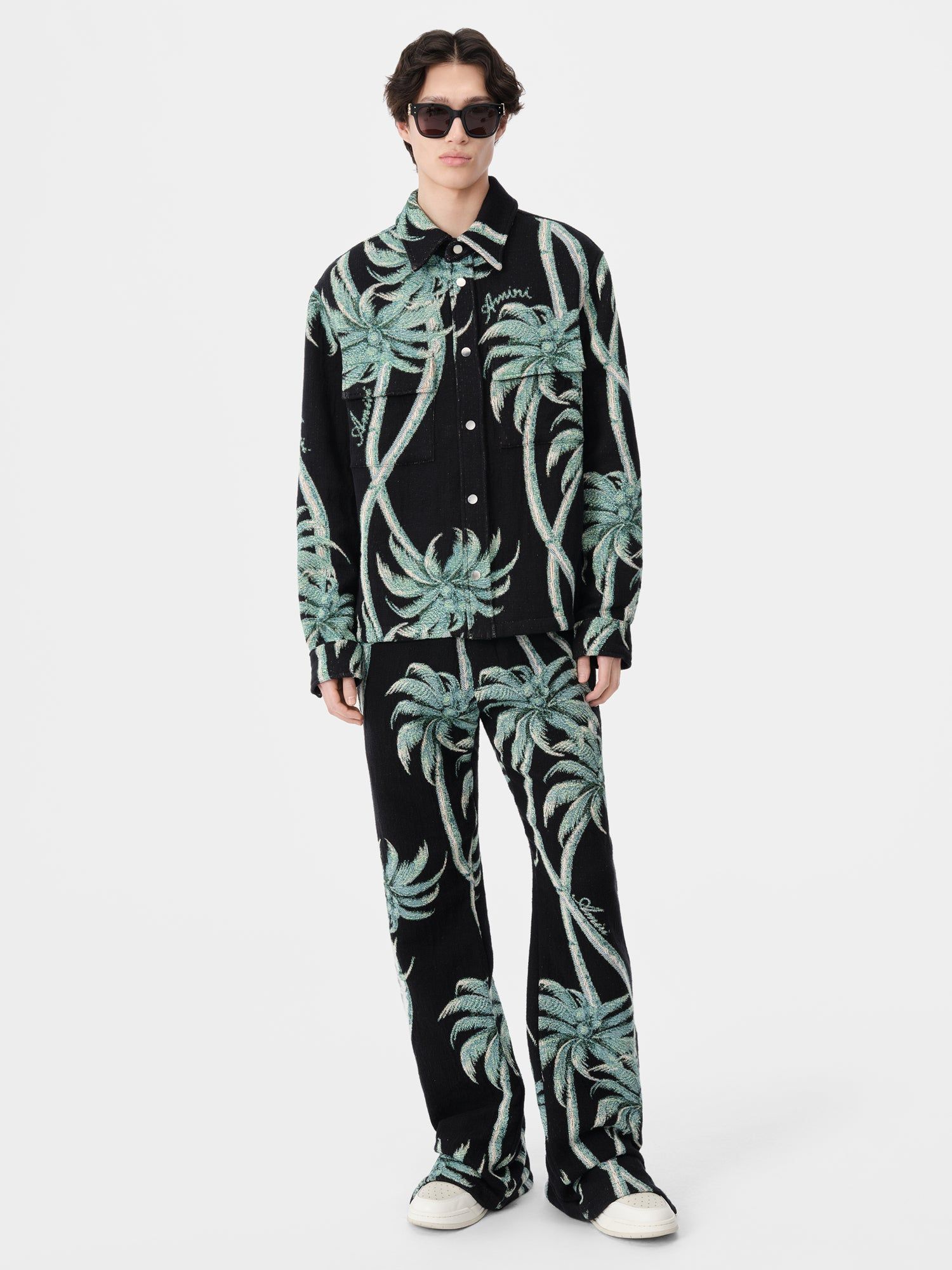 Amiri Twisted Palms Tapestry Overshirt Gömlek Erkek Siyah | IOA137596