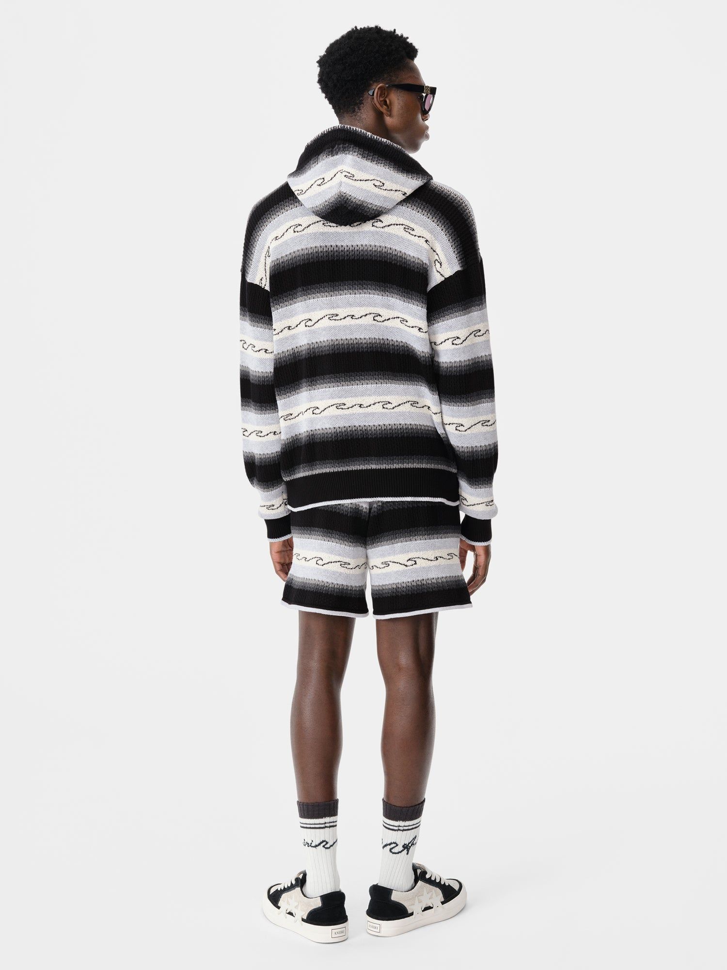 Amiri Wave Baja Stripe Short Triko Erkek Siyah | ADU910287